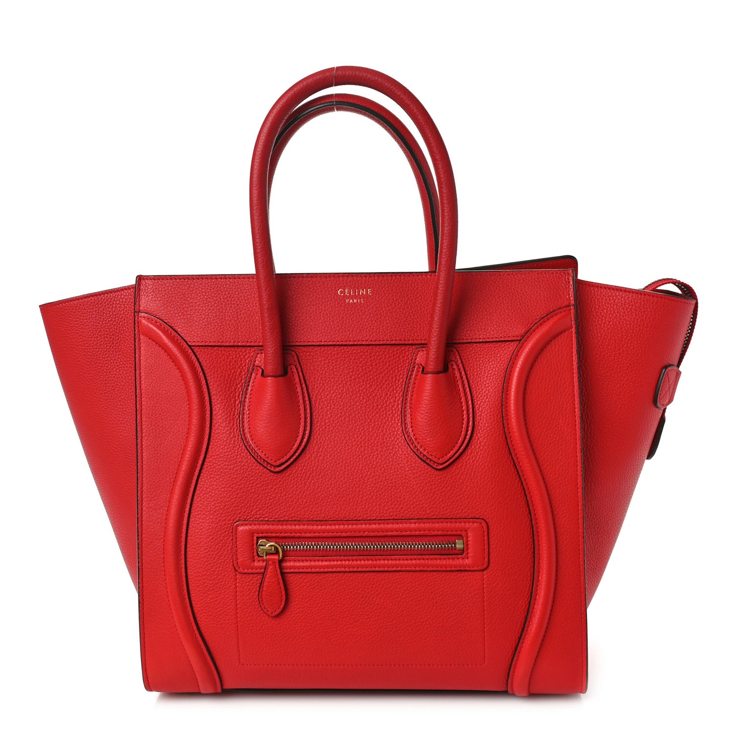 Drummed Calfskin Mini Luggage Coquelicot