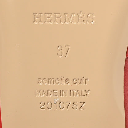 Hermes Calfskin Oz Mules 37 Orange Solaire 7 of 8