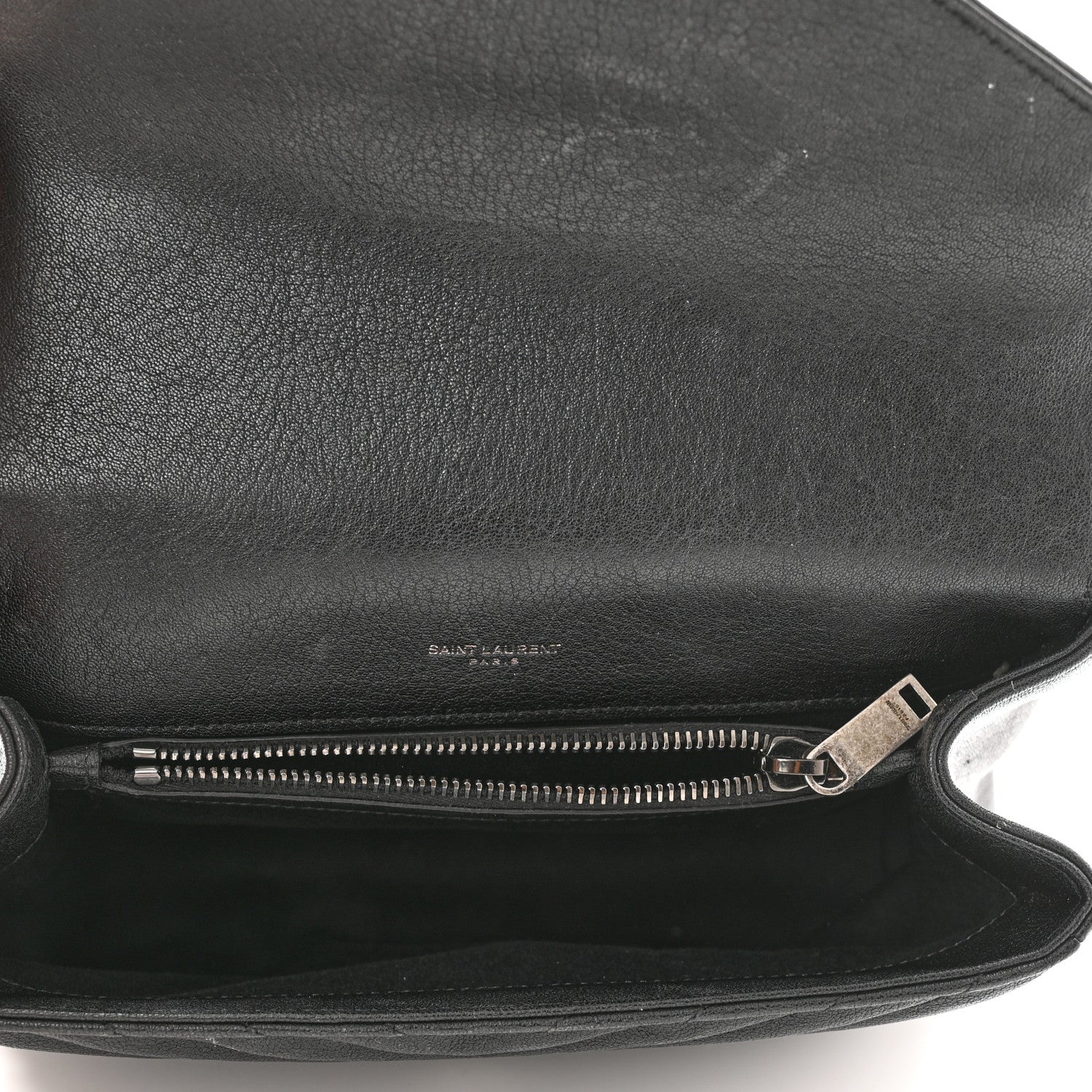 Saint Laurent Sheepskin Matelasse Chevron Monogram Medium College Bag Black 5 of 13
