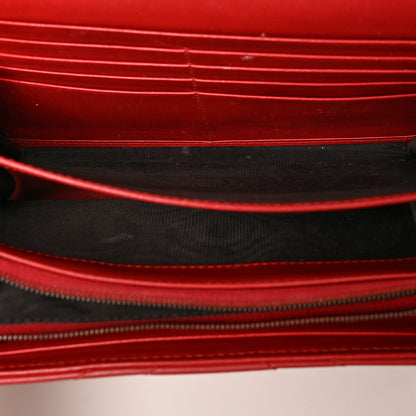 Gucci Calfskin Matelasse GG Marmont Chain Wallet Hibiscus Red 5 of 11
