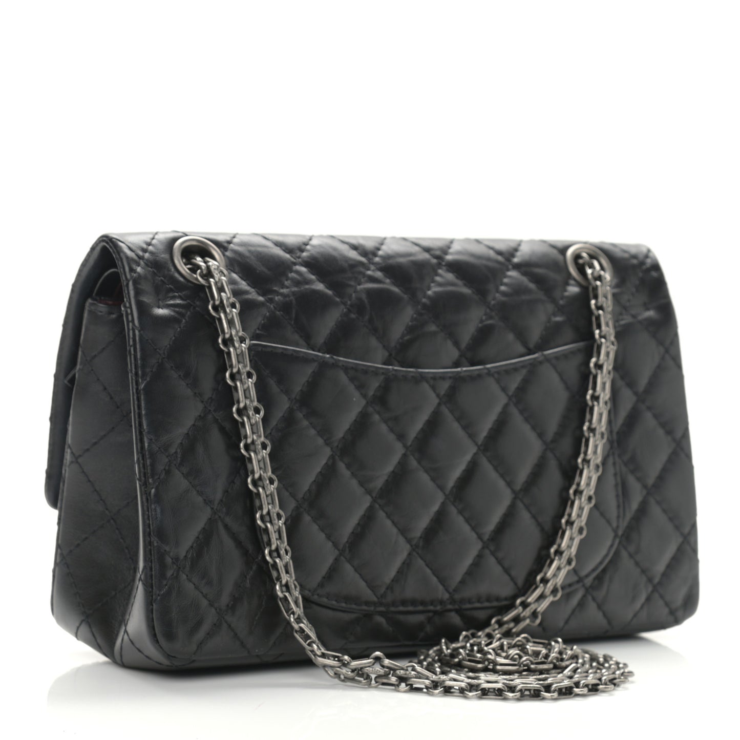 Aged Calfskin Quilted 2.55 Reissue 225 Flap Black
