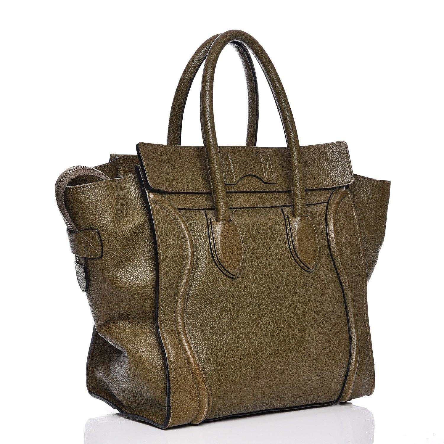 Celine Drummed Calfskin Mini Luggage Jungle 3 of 17