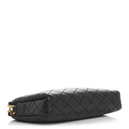 Saint Laurent Lambskin Quilted Gaby Zipped Pouch Black 4 of 13