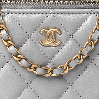 Chanel Lambskin Quilted Small Pearl Crush Vanity Case With Chain Grey 8 of 11