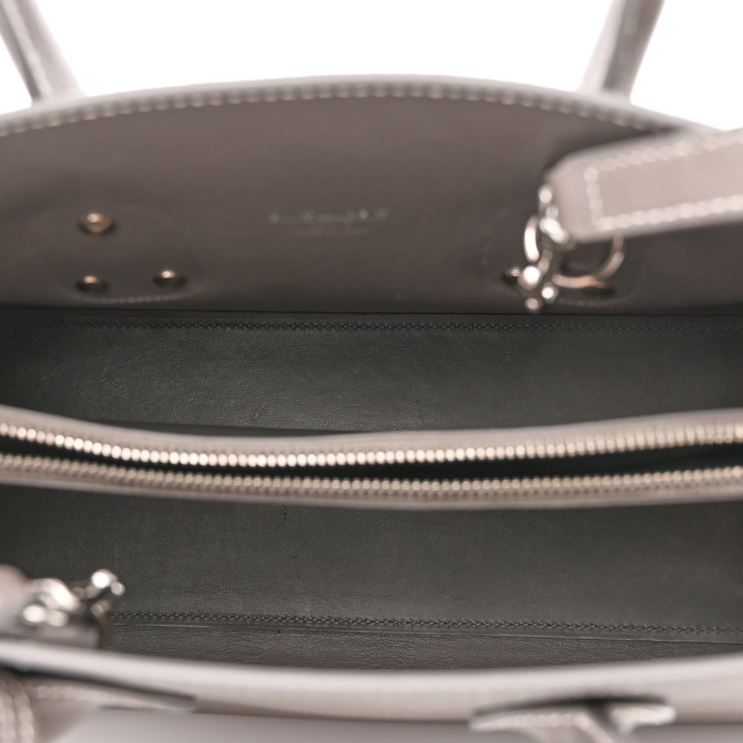 Grained Calfskin Topstitch Small Sac De Jour Grey