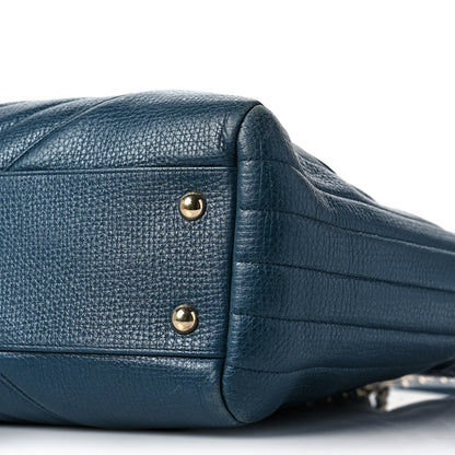 Chanel Calfskin Chevron Quilted Large Shopping Tote Blue 8 of 8