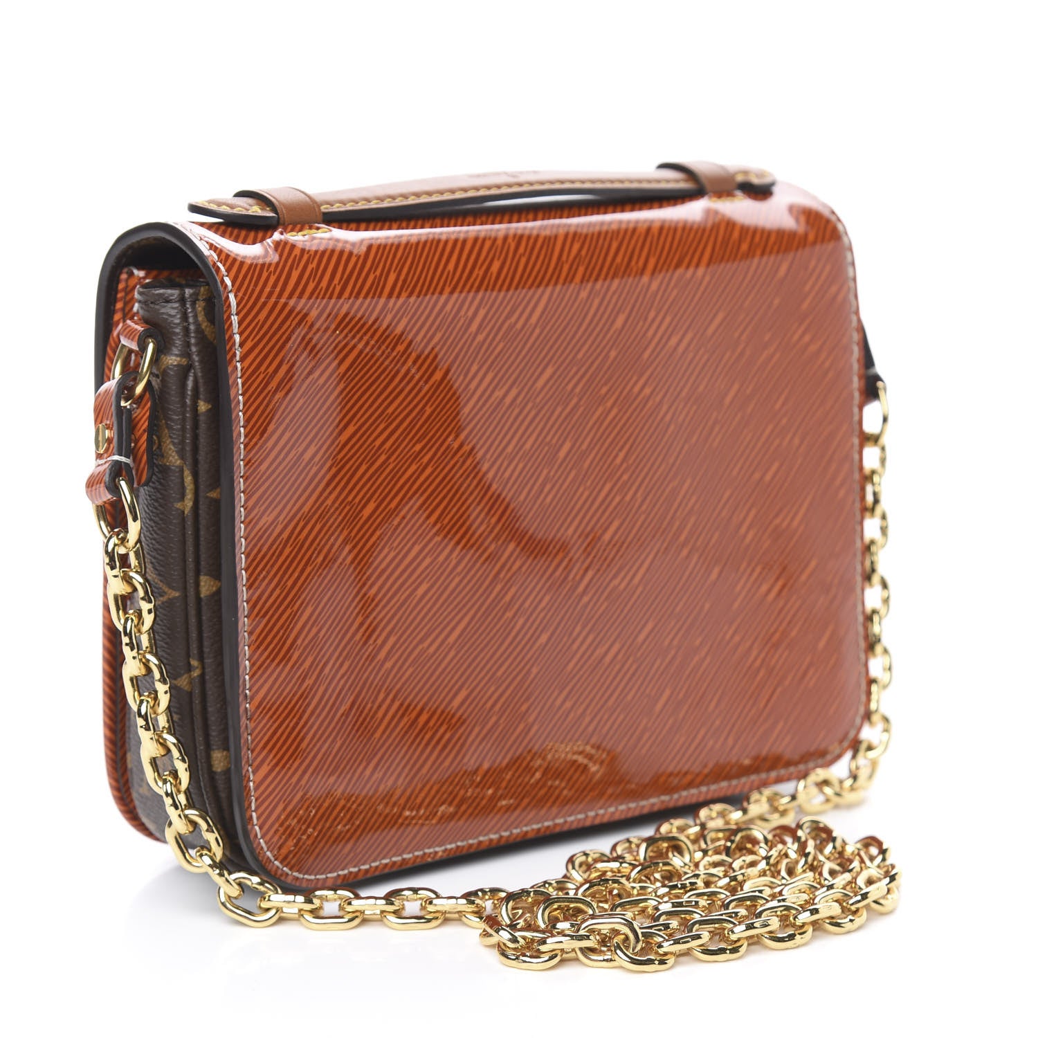Louis Vuitton Shiny Epi Monogram Pochette Metis Mini Brown 3 of 9