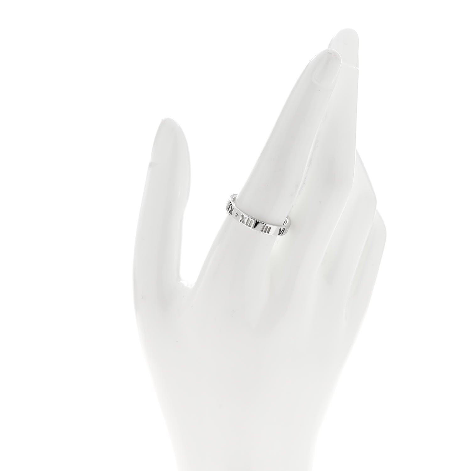 Tiffany 18K White Gold Diamond Atlas Pierced Ring 59 8.75 2 of 4