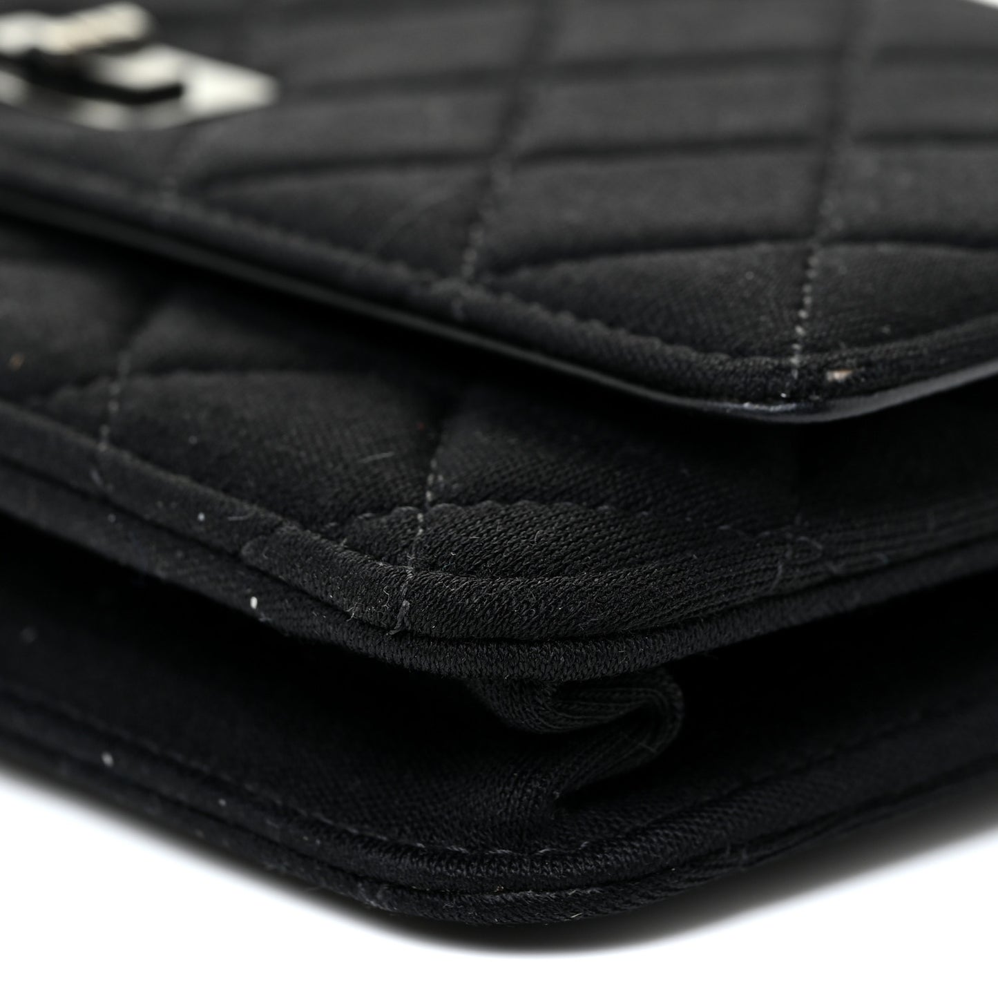 Jersey Quilted Reissue Wallet On Chain WOC Black