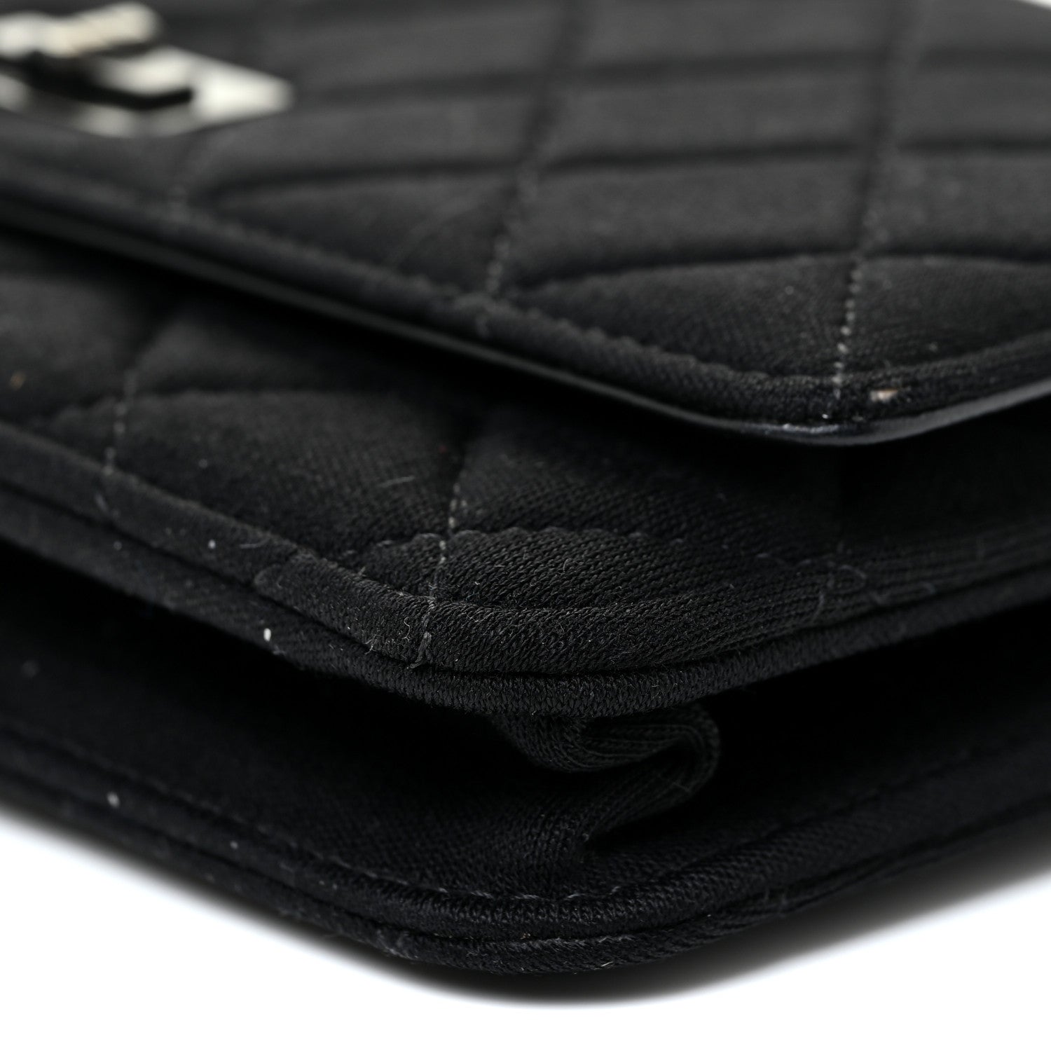 Chanel Jersey Quilted Reissue Wallet On Chain WOC Black 11 of 18