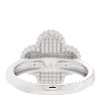 Van Cleef & Arpels 18K White Gold Guilloche Vintage Alhambra Ring 54 6.75 54/6.75 5 of 10