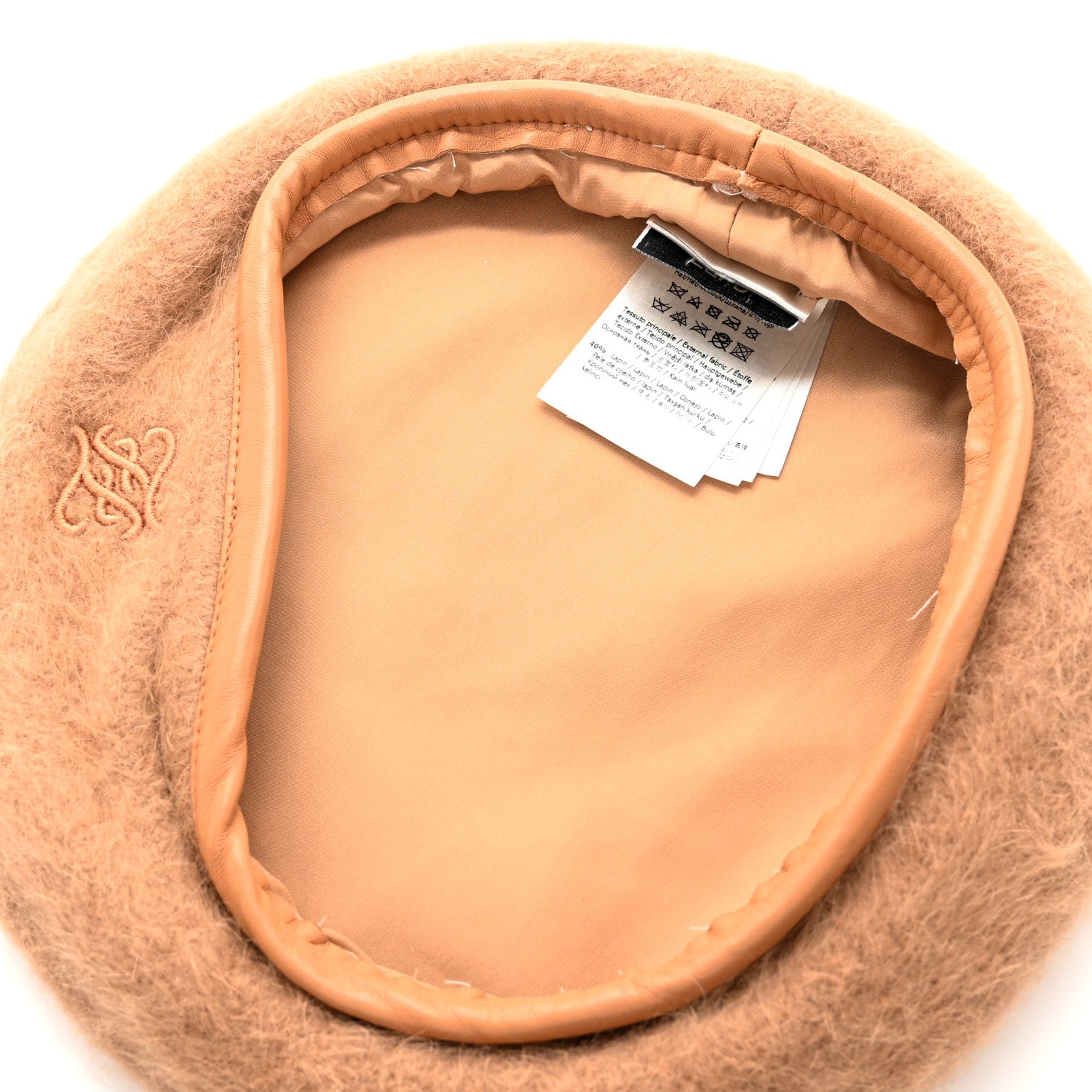 Fendi Rabbit Felt Angora Wool Beret S Camel 7 of 9