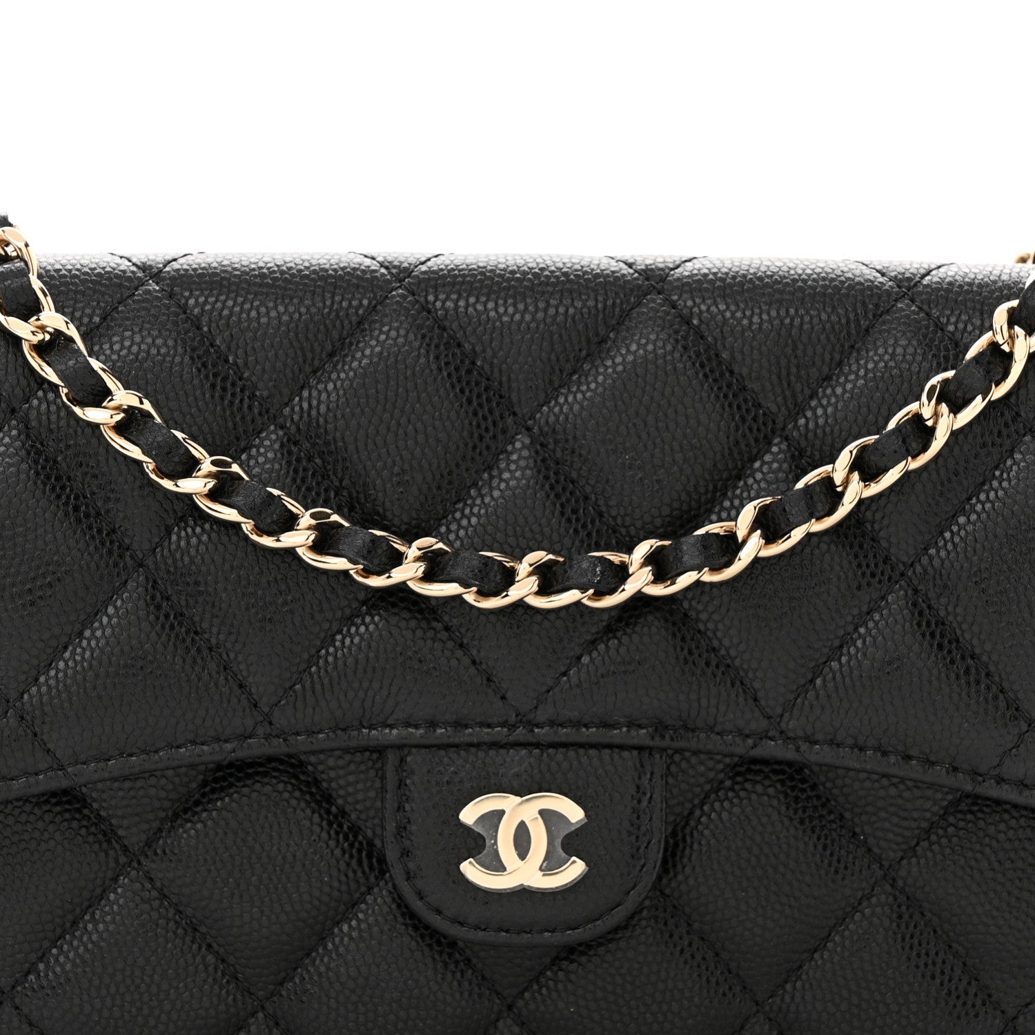 Chanel Caviar Quilted Flap Phone Holder With Chain Black 9 of 12