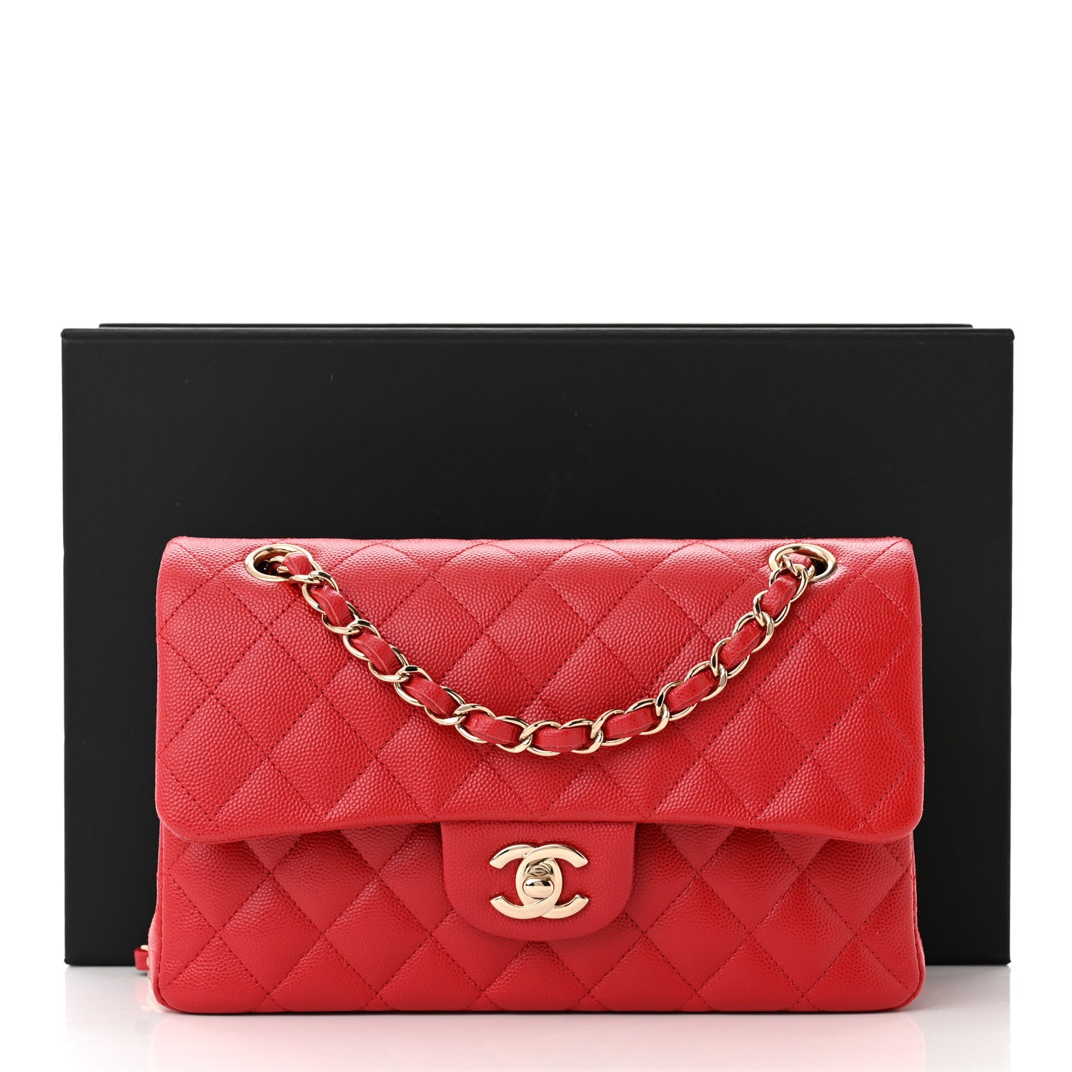 Chanel Caviar Quilted Small Double Flap Red 11 of 11