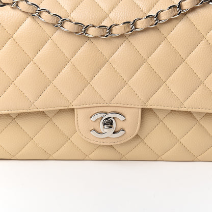 Chanel Caviar Quilted Medium Double Flap Beige 9 of 10