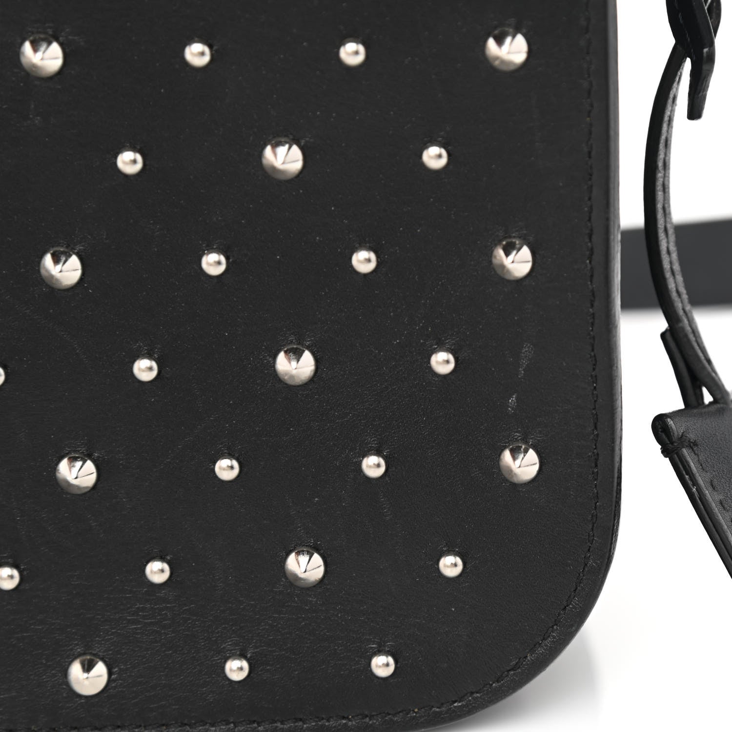 Alexander McQueen Calfskin Studded Small Padlock Crossbody Bag Black 9 of 10