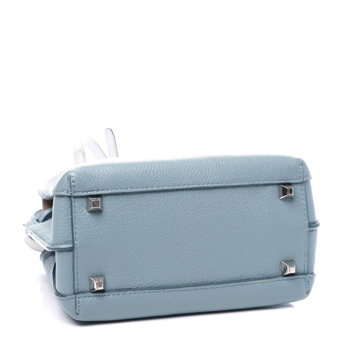 Grained Calfskin Mini Milla Tote Sky Blue
