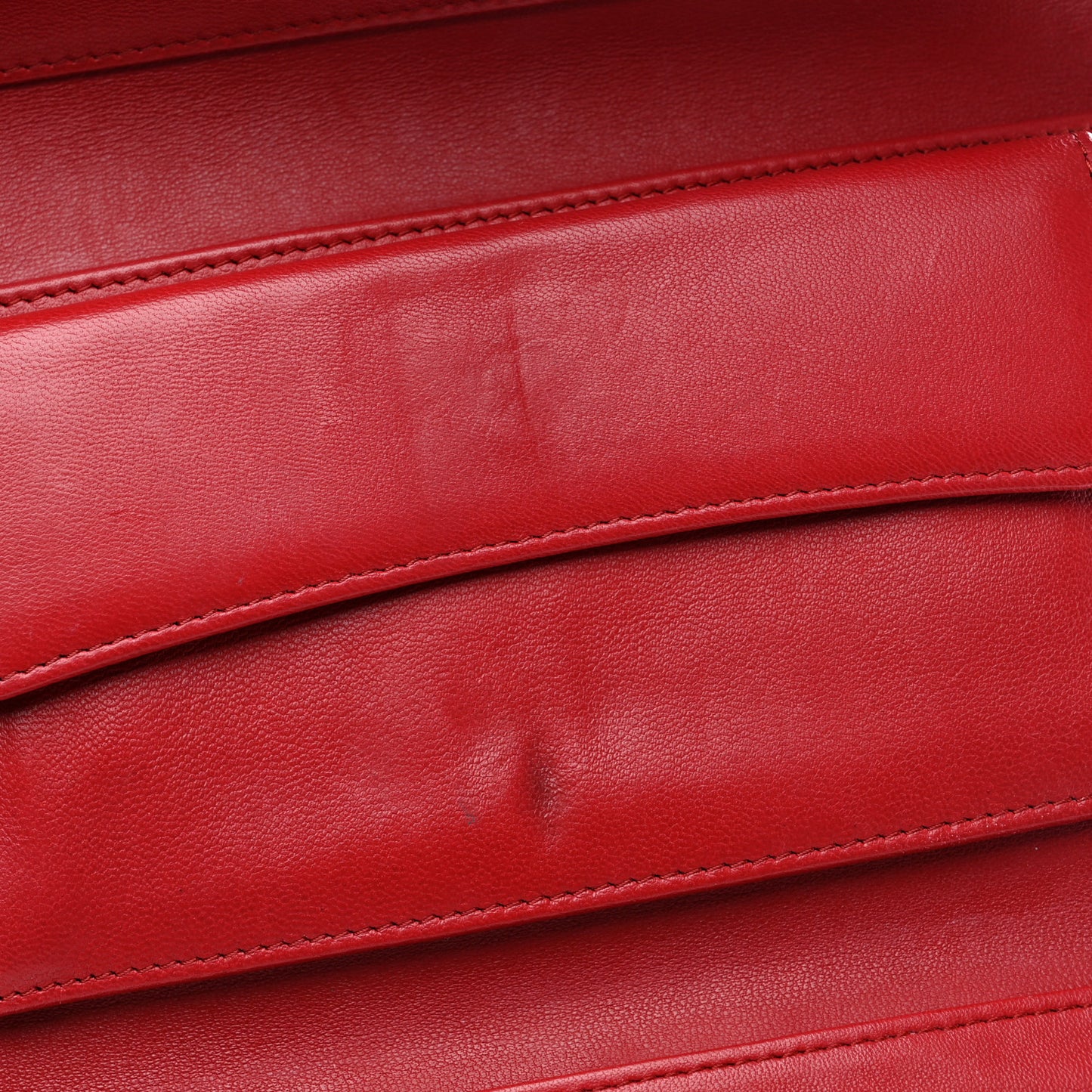 Lambskin Quilted Large Flap Wallet Red