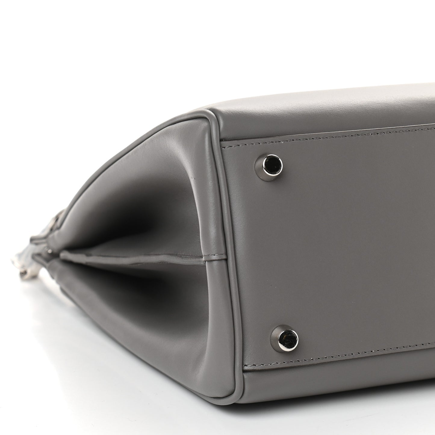 Smooth Calfskin Medium Zumi Top Handle Bag Dusty Grey