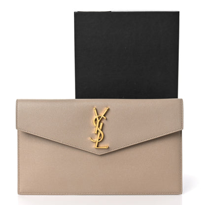 Saint Laurent Grain De Poudre Uptown Pouch Dark Beige 9 of 9