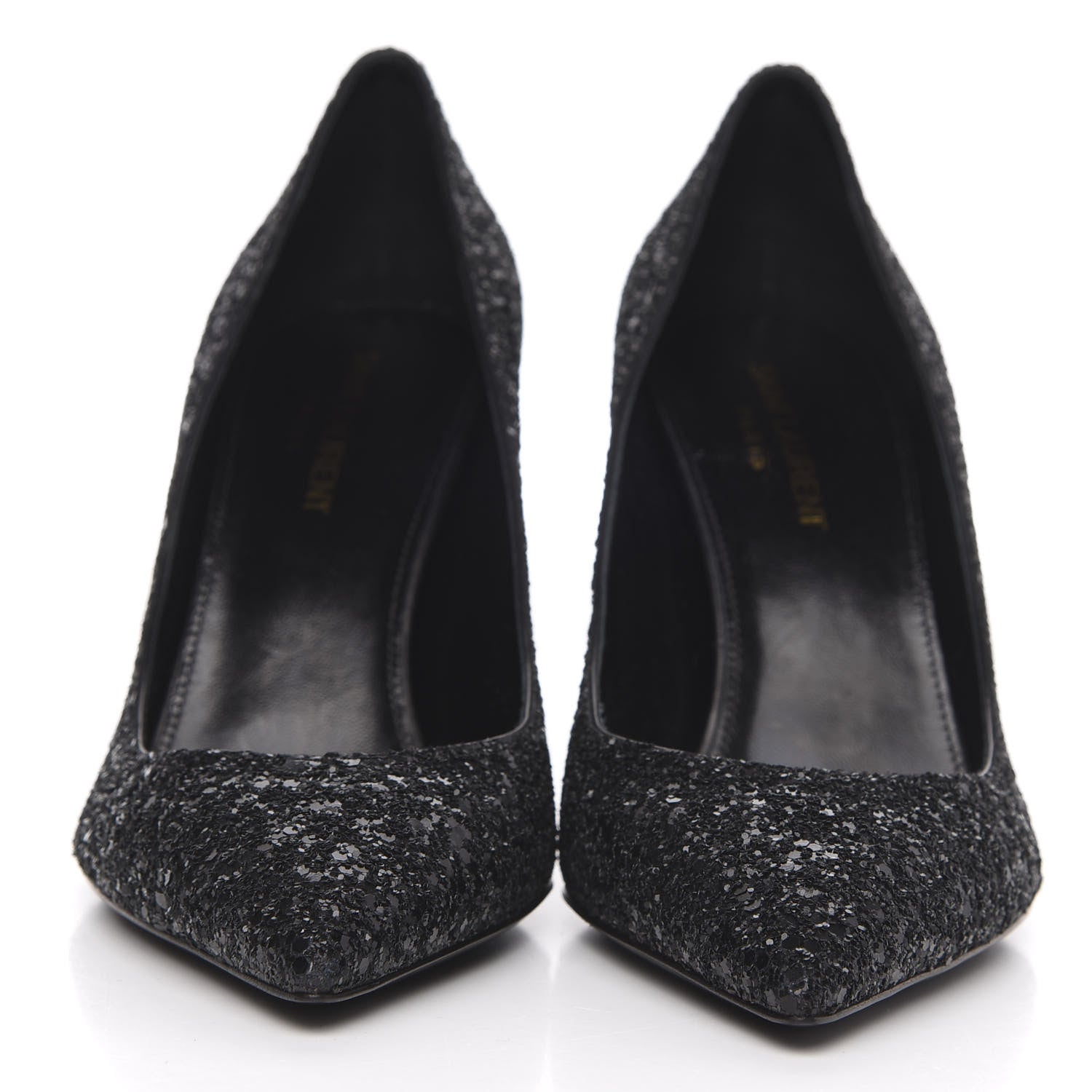 Saint Laurent Glitter Opyum 85 Pumps 37.5 Black 2 of 10