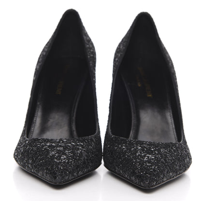 Saint Laurent Glitter Opyum 85 Pumps 37.5 Black 2 of 10