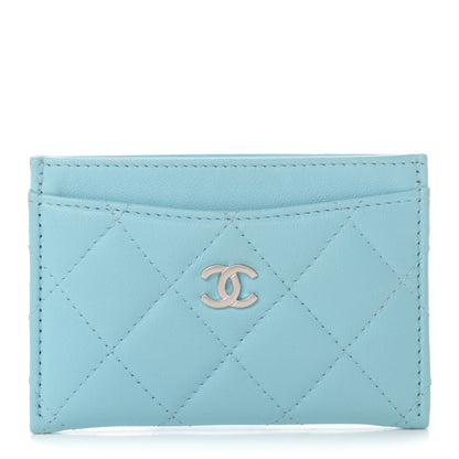 Chanel Lambskin Quilted Card Holder Blue 1 of 8