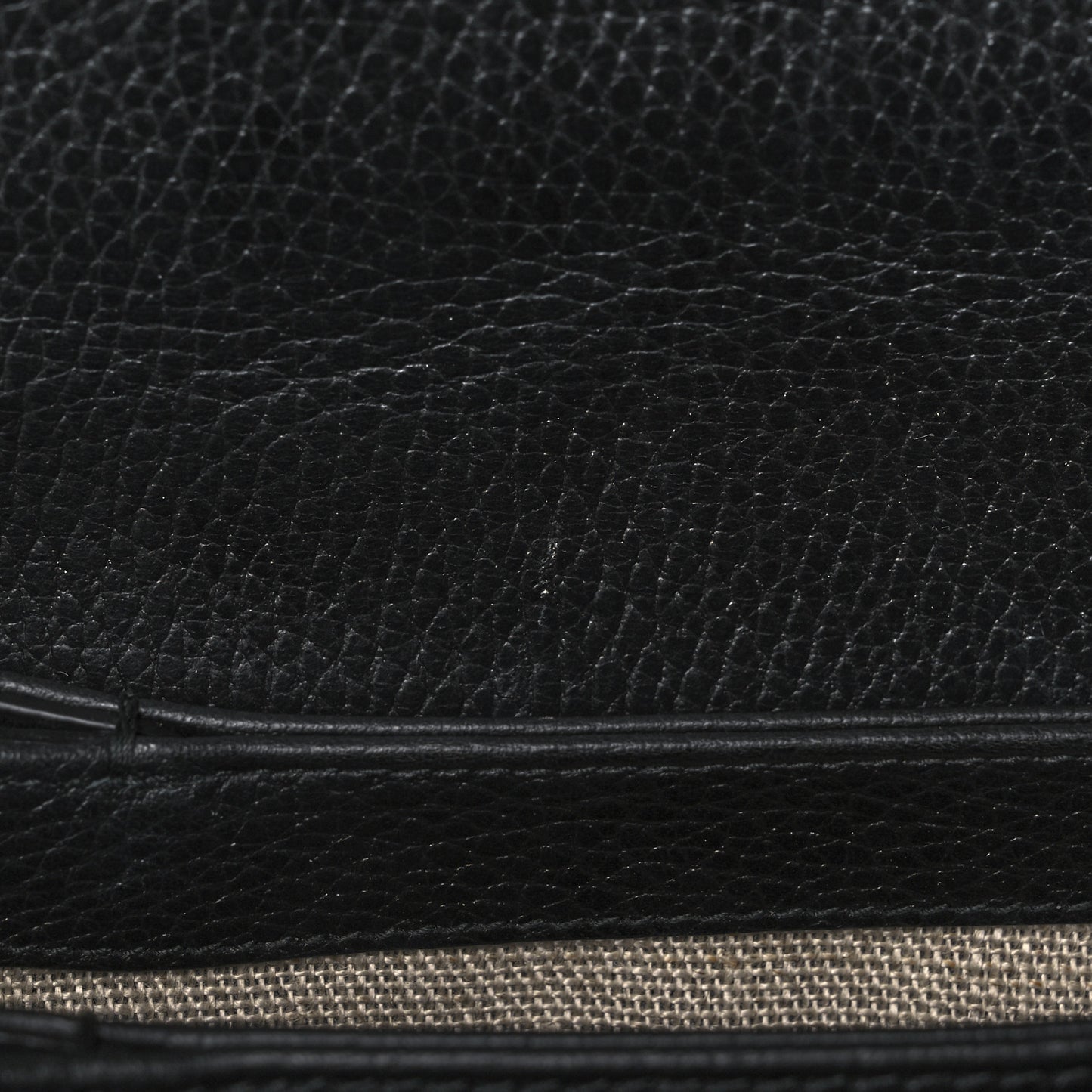 Dollar Calfskin Interlocking G Top Handle Shoulder Bag Black