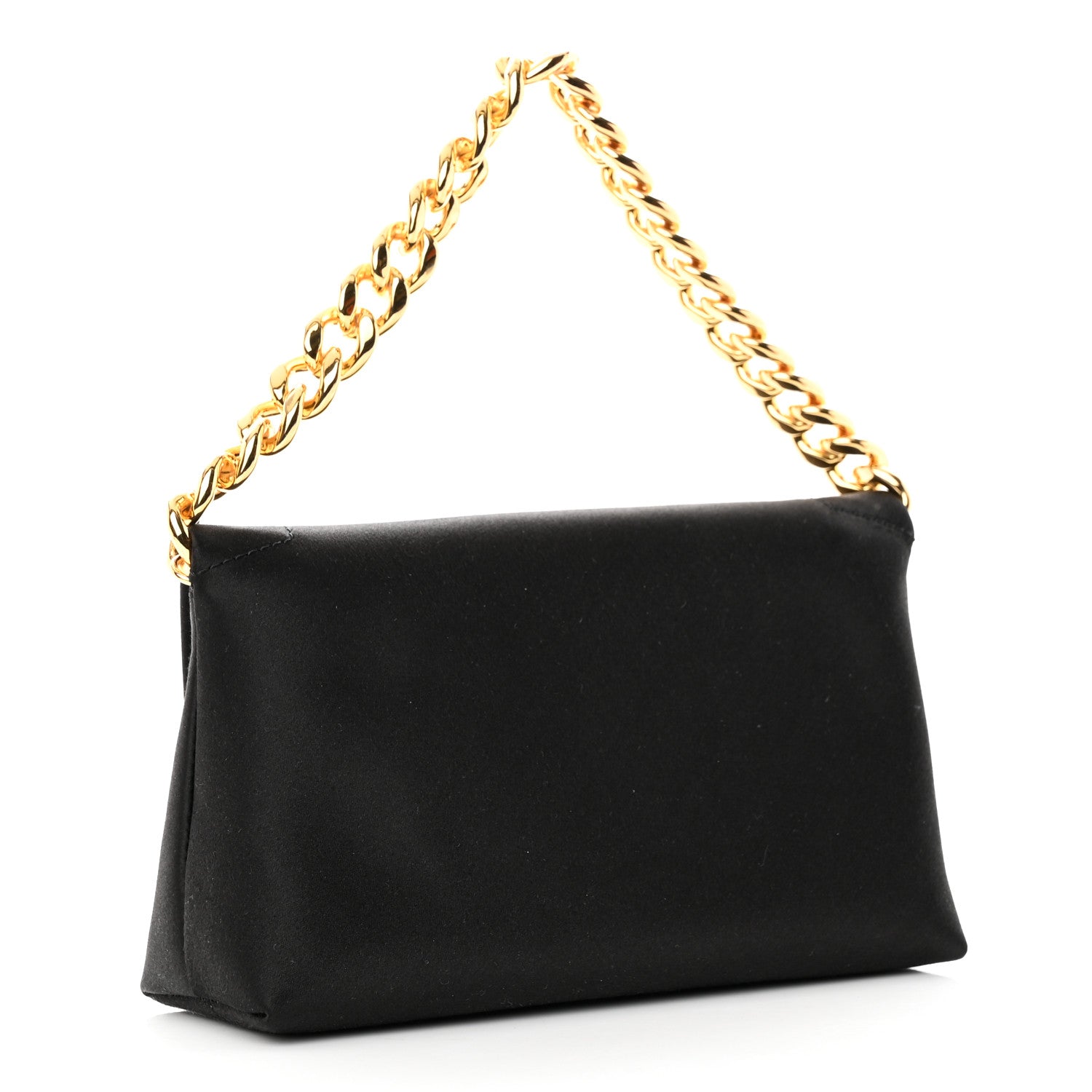 Tom Ford Satin Mini Label Chain Shoulder Bag Black 3 of 11