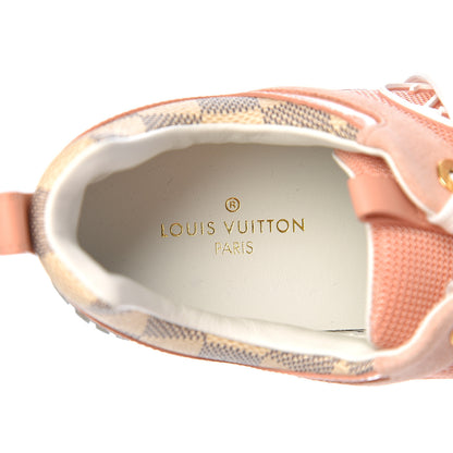 Louis Vuitton Suede Damier Azur Run Away Sneakers 37 Pink 6 of 9