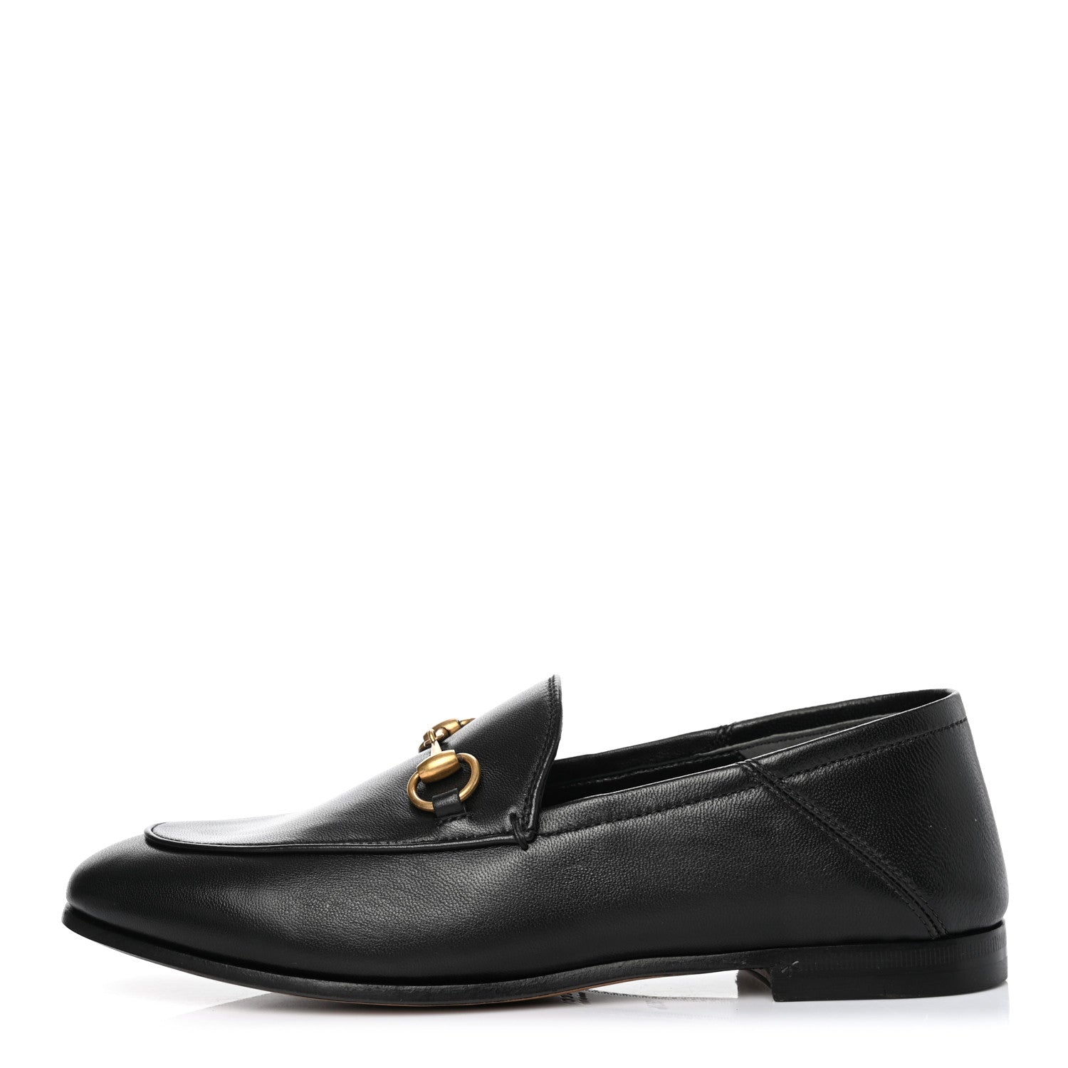 Gucci Lambskin Womens Brixton Horsebit Loafers 35.5 Black 1 of 8