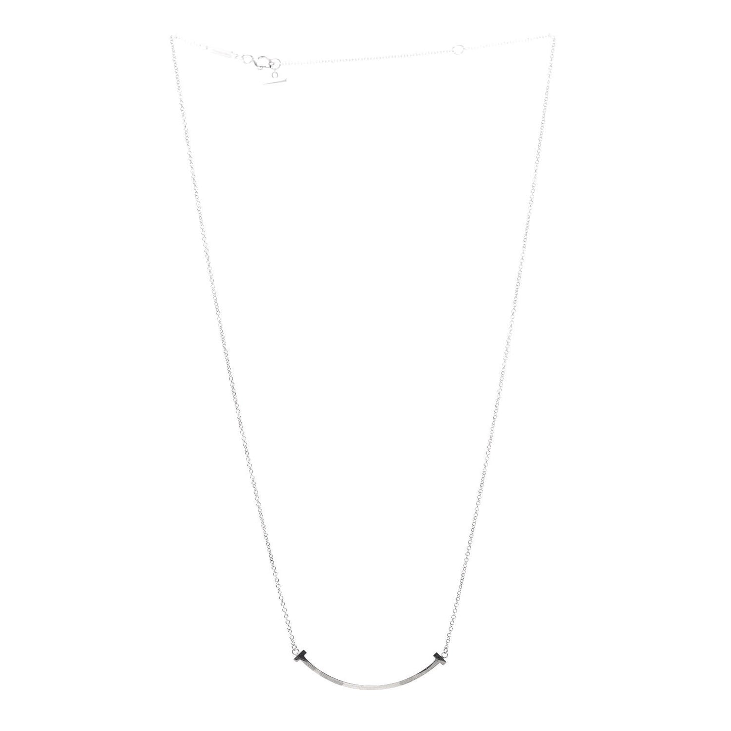 Sterling Silver Small T Smile Pendant Necklace