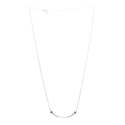 Tiffany Sterling Silver Small T Smile Pendant Necklace 3 of 6