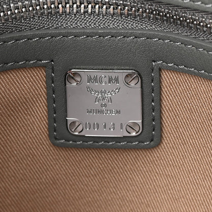 MCM Calfskin Ottomar Monogram Medium Millie Crossbody Bag Charcoal 6 of 12