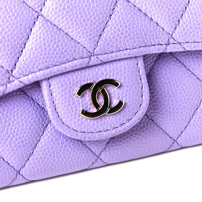 Chanel Caviar Quilted Flap Card Holder Wallet Purple 6 of 6