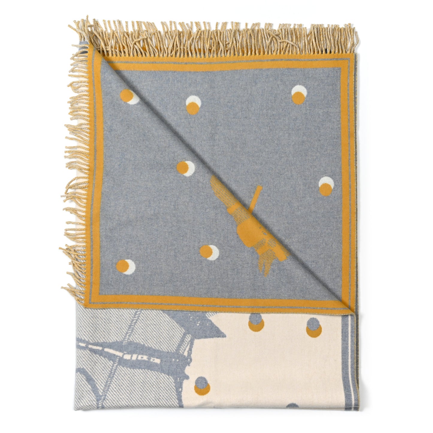 Merinos Wool Cashmere Cheval Cabriolet Blanket Galet