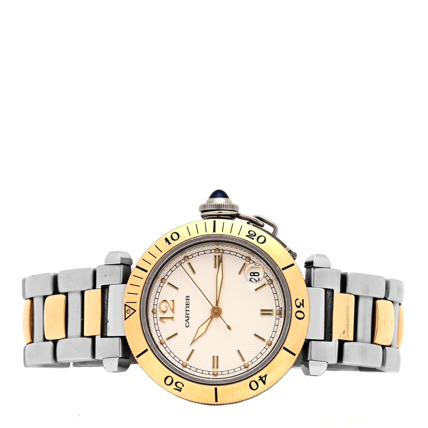 Cartier Stainless Steel 18K Yellow Gold 35mm Pasha C Automatic Watch 2 of 5