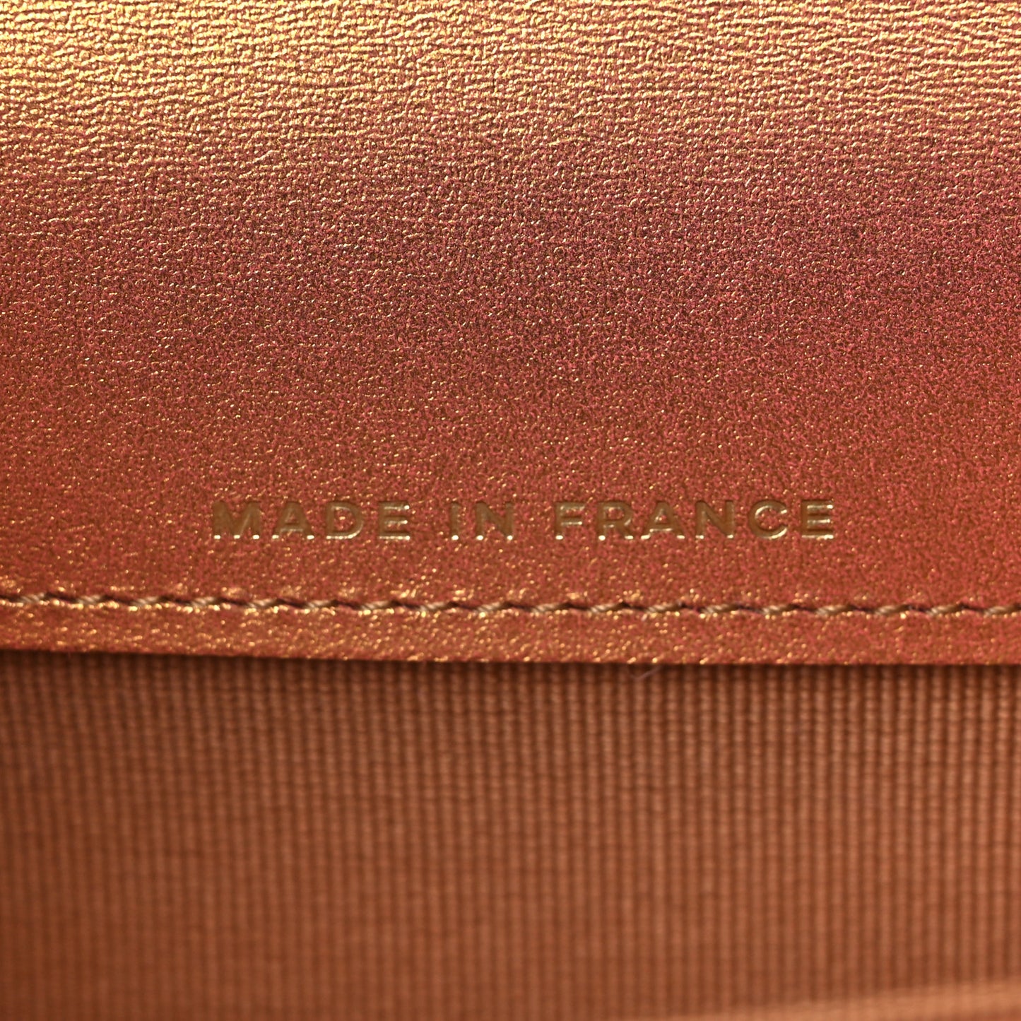Metallic Lambskin Quilted Flap Card Holder Wallet Golden