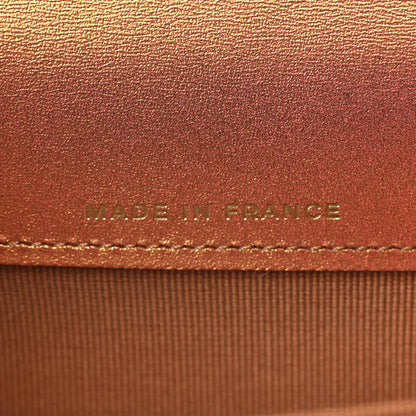 Chanel Metallic Lambskin Quilted Flap Card Holder Wallet Golden 7 of 8
