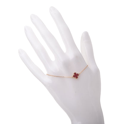 Van Cleef & Arpels 18K Rose Gold Carnelian Sweet Alhambra Bracelet 2 of 6