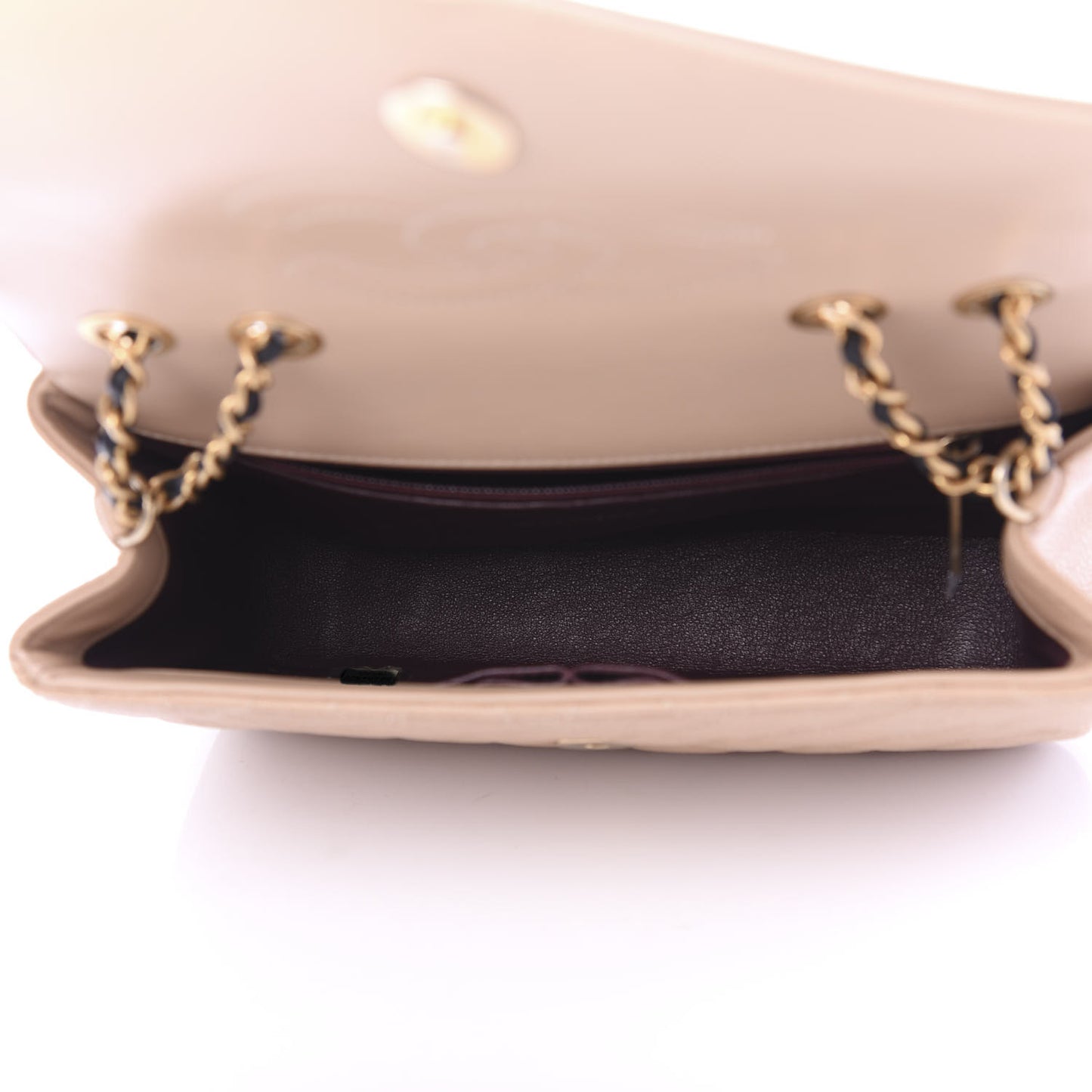 Caviar Quilted Small CC Filigree Flap Beige Black
