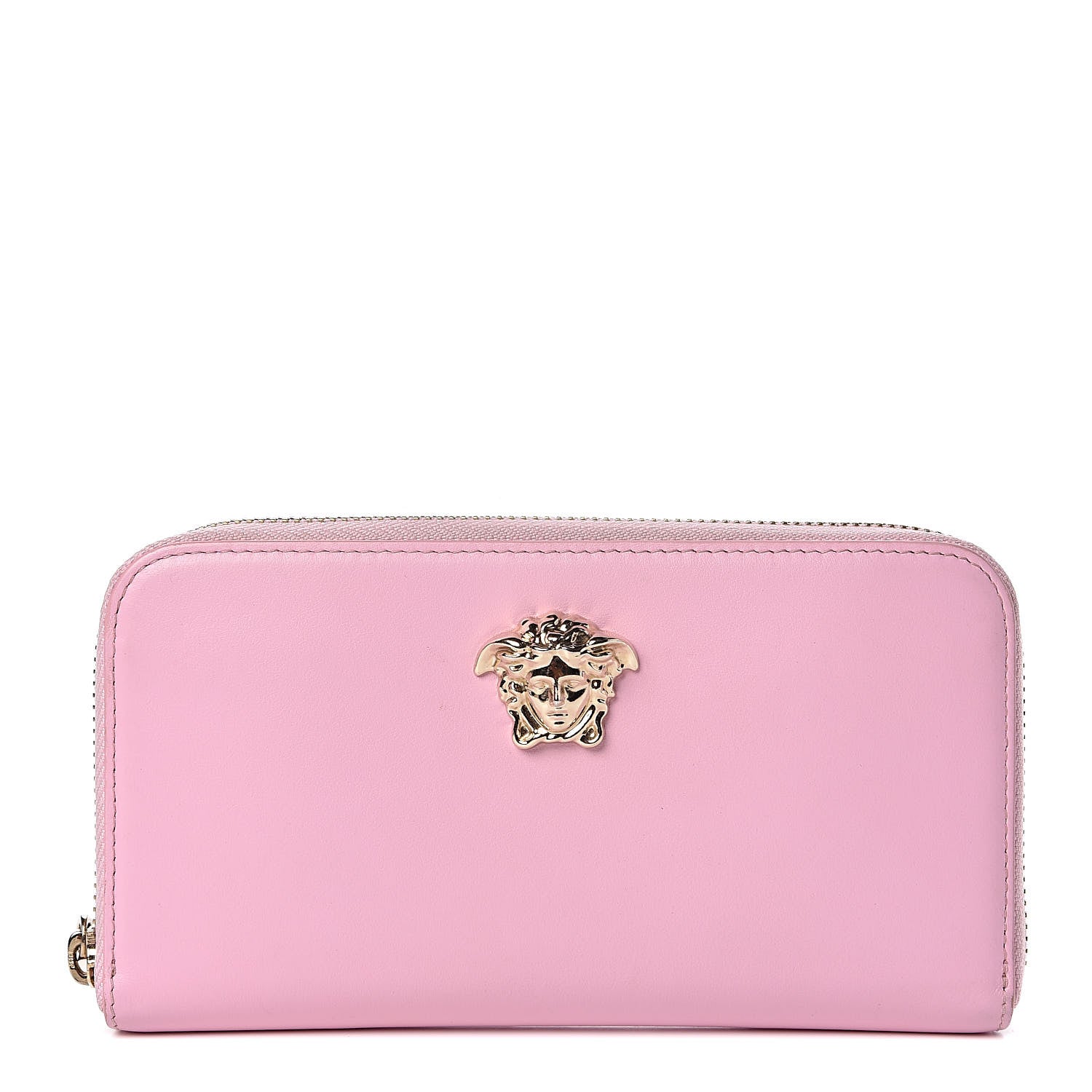 Versace Vitello Palazzo Medusa Zip Around Wallet Pink 1 of 10
