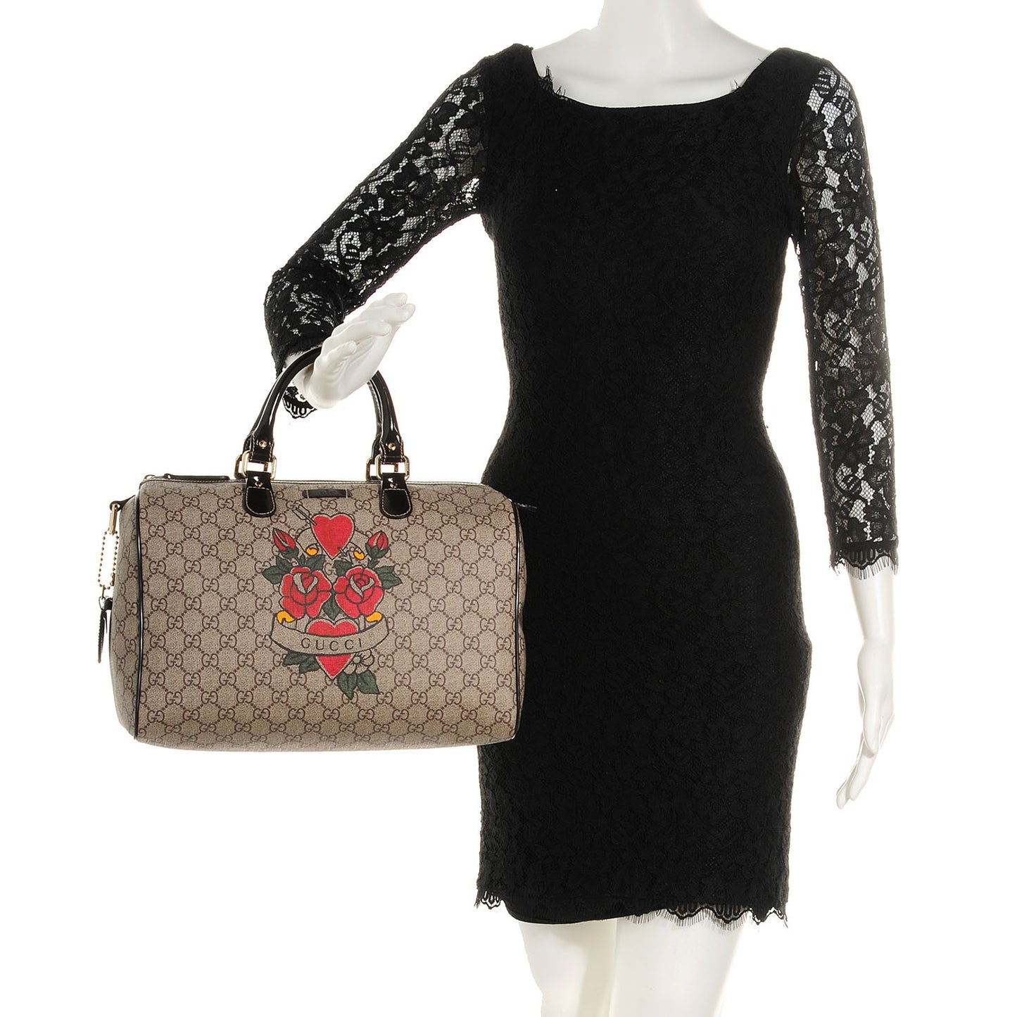 GG Plus Monogram Tattoo Heart Medium Joy Boston Dark Brown