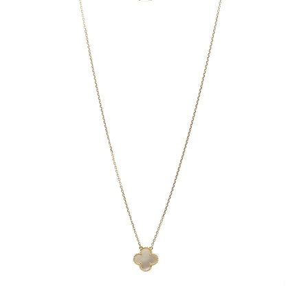 Van Cleef & Arpels 18K Yellow Gold Mother of Pearl Vintage Alhambra Pendant Necklace 1 of 5