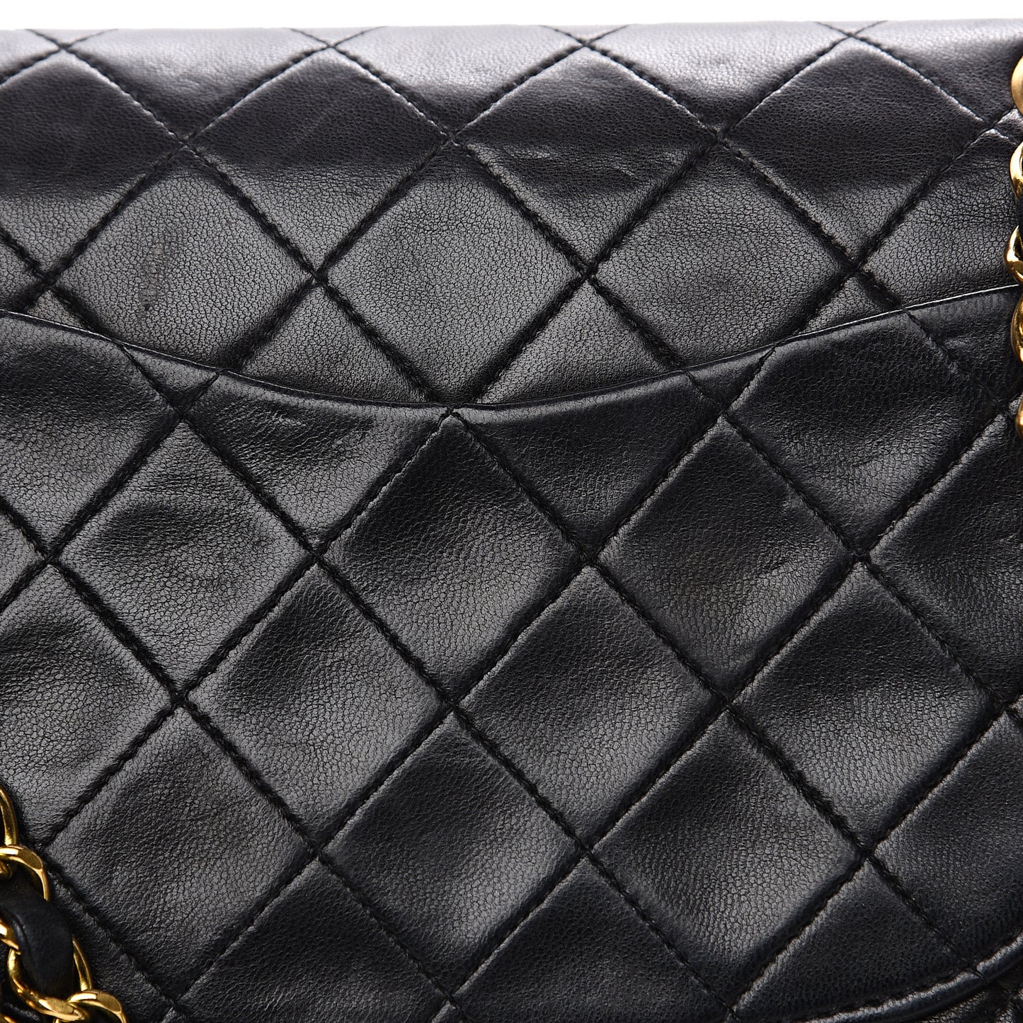 Lambskin Quilted Small Double Flap Black