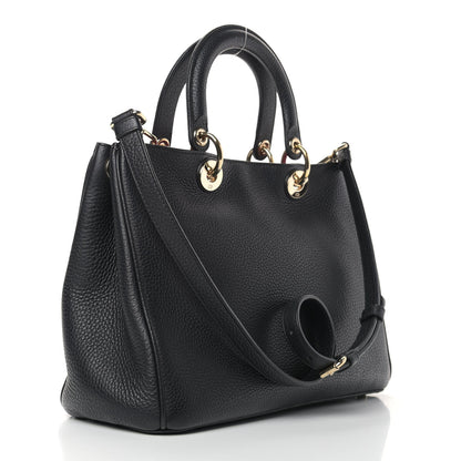 Christian Dior Bullcalf Medium Diorissimo Tote Black Rose Indien 4 of 15