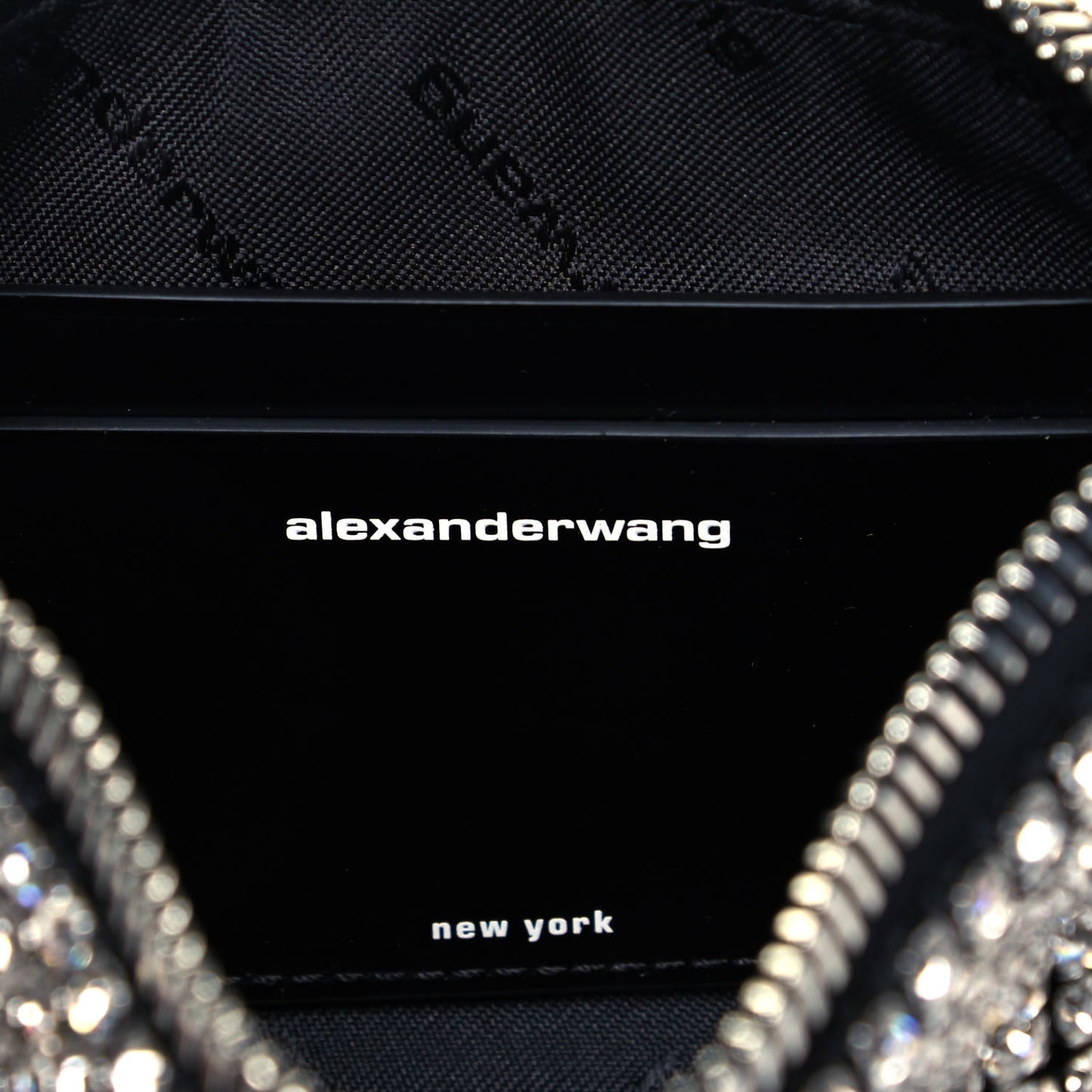Mesh Crystal Rhinestone Heiress Clutch Black Silver