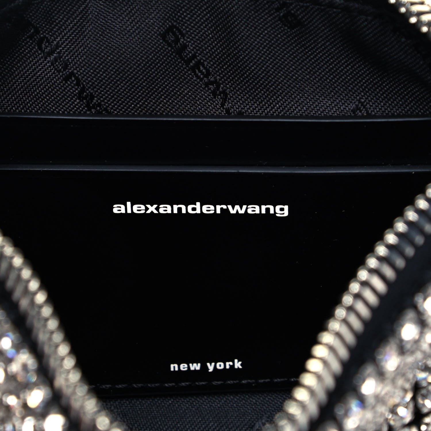 Alexander Wang Mesh Crystal Rhinestone Heiress Clutch Black Silver 6 of 7