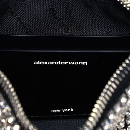 Alexander Wang Mesh Crystal Rhinestone Heiress Clutch Black Silver 6 of 7