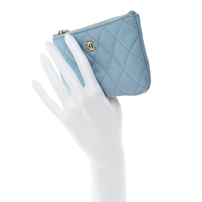 Chanel Caviar Quilted Small Cosmetic Case Light Blue 2 of 9